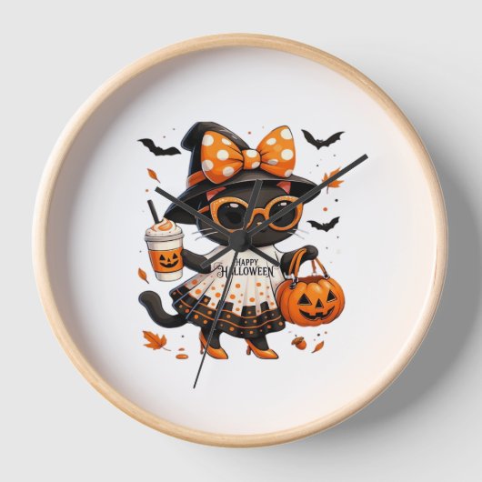 Halloween Kawaii Cat – Heksenkat met pompoen en (Voorkant)