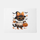 Halloween Kawaii Cat – Heksenkat met pompoen en Deurmat (Voorkant)