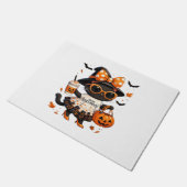 Halloween Kawaii Cat – Heksenkat met pompoen en Deurmat (Schuin)
