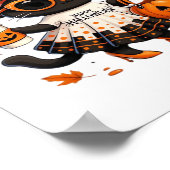 Halloween Kawaii Cat – Heksenkat met pompoen en Poster (Hoek)