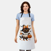 Halloween Kawaii Cat – Heksenkat met pompoen en Schort (Gedragen)