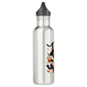 Halloween Kawaii Cat – Heksenkat met pompoen en Waterfles (Links)