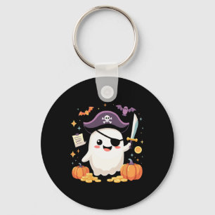 Halloween kawaii geest verkleed als piraat voor sp sleutelhanger