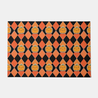 Halloween Kawaii Jack-o-lantern Argyle Deurmat