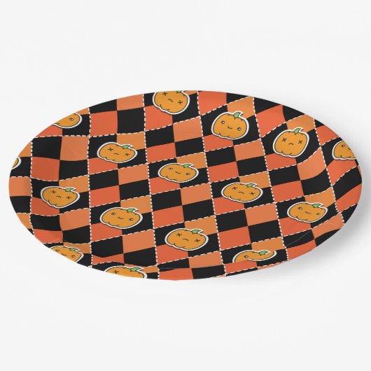 Halloween Kawaii Jack-o-lantern Argyle Papieren Bordje