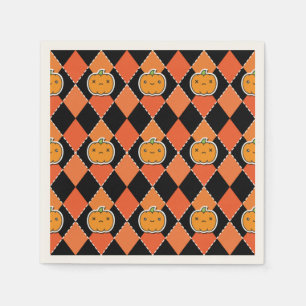 Halloween Kawaii Jack-o-lantern Argyle Servet