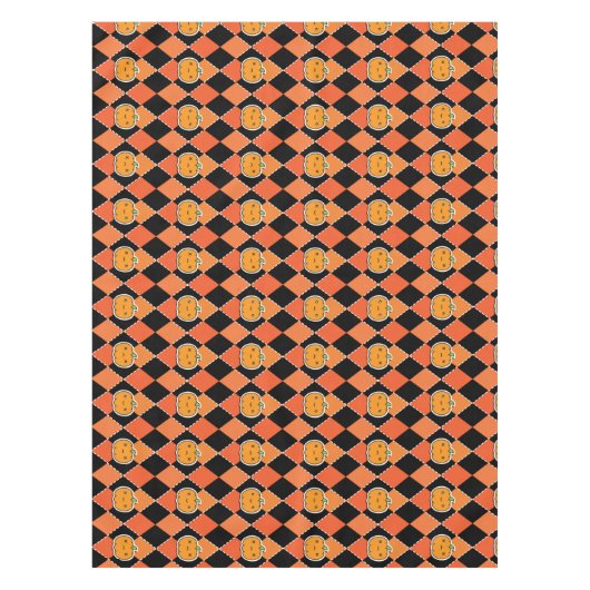 Halloween Kawaii Jack-o-lantern Argyle Tafelkleed (Voorkant)