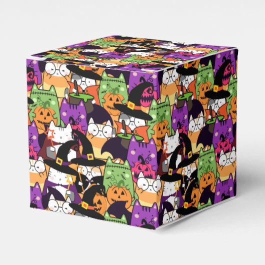 Halloween Kawaii kattenpatroon Bedankdoosjes (Voorkant Zijde)