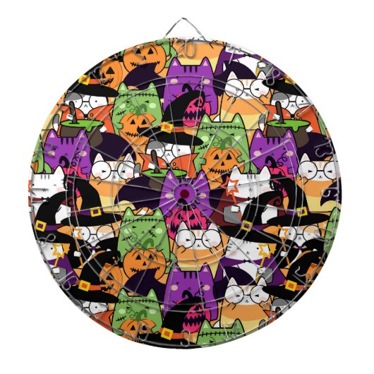 Halloween Kawaii kattenpatroon Dartbord (Voorkant)