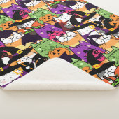 Halloween Kawaii kattenpatroon Sherpa Deken (3/4)
