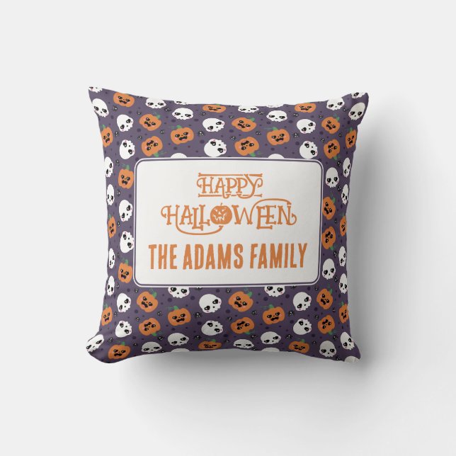Halloween Kawaii Patroon Kussen (Voorkant)