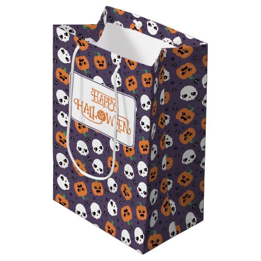 Halloween kawaii patroon medium cadeauzakje (Voorkant Gekanteld)