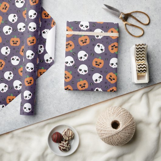 Halloween Kawaii Pattern Cadeaupapier (Crafts)