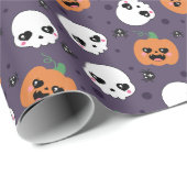 Halloween Kawaii Pattern Cadeaupapier (Rol Hoek)