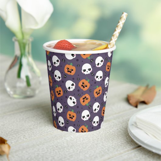 Halloween Kawaii Pattern Papieren Bekers (Insitu)