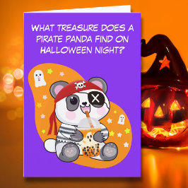 Halloween Kawaii Pirate Panda Drink Boba Tea Kaart