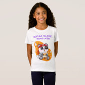 Halloween Kawaii Pirate Panda Drink Boba Tea T-shirt (Voorkant volledig)
