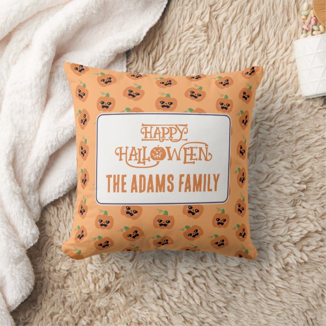 Halloween Kawaii Pompoenen Patroon Kussen (Deken)