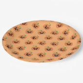 Halloween Kawaii Pompoenen Patroon Papieren Bordje (Gekanteld)