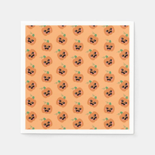 Halloween Kawaii Pompoenen Patroon Servet (Voorkant)