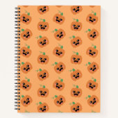 Halloween Kawaii Pumpkins Patroon Notitieboek (Voorkant)