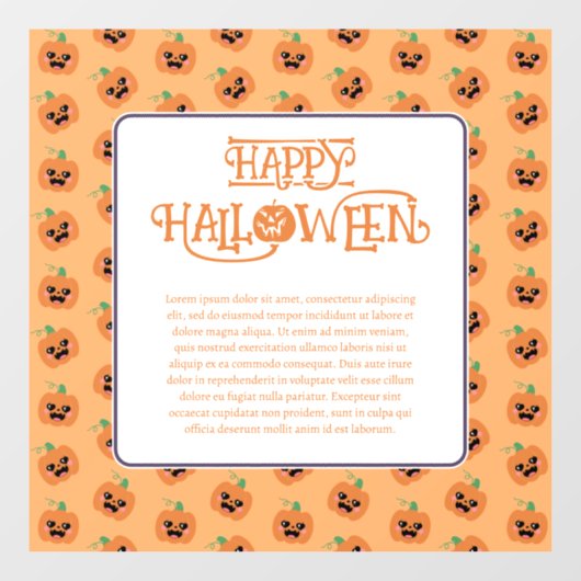 Halloween Kawaii Pumpkins Patroon Raamsticker (Vel)