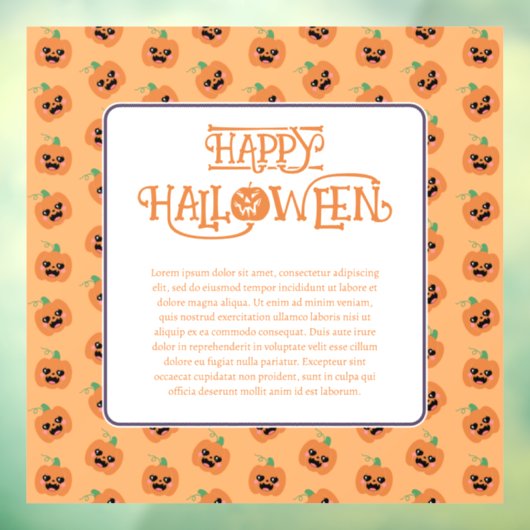 Halloween Kawaii Pumpkins Patroon Raamsticker (Vel 3)