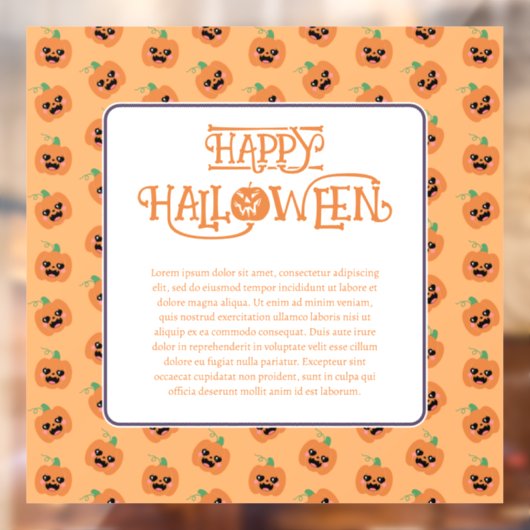 Halloween Kawaii Pumpkins Patroon Raamsticker (Vel 2)