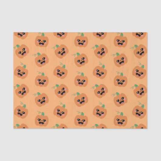 Halloween Kawaii Pumpkins Patroon Tissuepapier (Voorkant)
