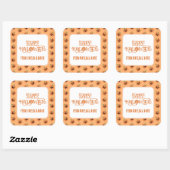 Halloween Kawaii Pumpkins Patroon Vierkante Sticker (Vel)
