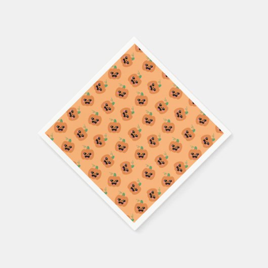 Halloween Kawaii Pumpkins Pattern Servet (Hoek)