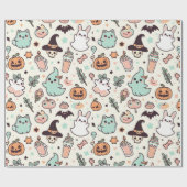 Halloween Kawii Pastel Cadeaupapier (Vlak)