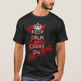 Halloween Keep Calm Carry On Run Zombies komen era T-shirt