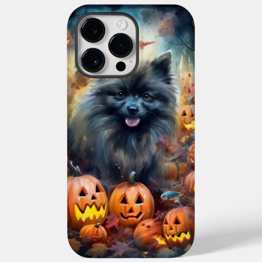 Halloween Keeshond met Pumpkins Scary Case-Mate iPhone Case (Achterkant)