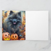 Halloween Keeshond met Pumpkins Scary Kaart (Binnen)