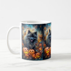Halloween Keeshond met Pumpkins Scary Koffiemok