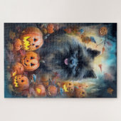 Halloween Keeshond met Pumpkins Scary Legpuzzel (Horizontaal)