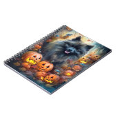 Halloween Keeshond met Pumpkins Scary Notitieboek (Linkerzijde)