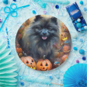 Halloween Keeshond met Pumpkins Scary Papieren Bordje (Feest)