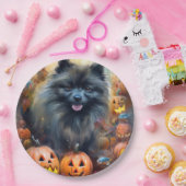 Halloween Keeshond met Pumpkins Scary Papieren Bordje (Feest)