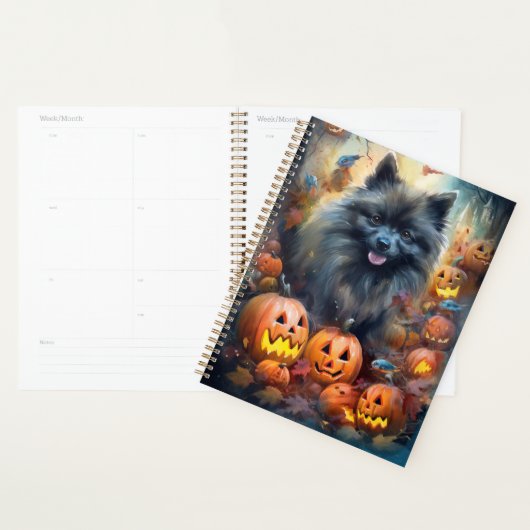 Halloween Keeshond met Pumpkins Scary Planner (Display)