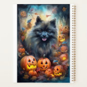 Halloween Keeshond met Pumpkins Scary Planner (Achterkant)