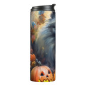Halloween Keeshond met Pumpkins Scary Thermosbeker (Gedraaid links)