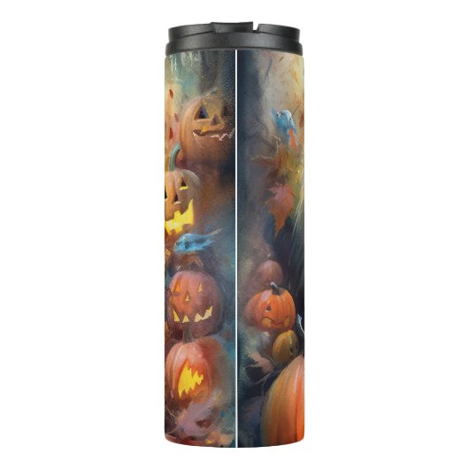 Halloween Keeshond met Pumpkins Scary Thermosbeker (Achterkant)