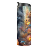 Halloween Keeshond met Pumpkins Scary Thermosbeker (Geroteerd rechts)