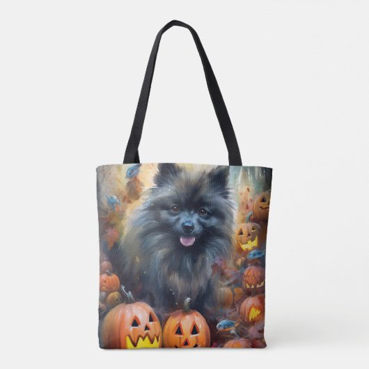 Halloween Keeshond met Pumpkins Scary Tote Bag (Achterkant)