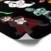 Halloween Keke Dancing Skelet En Monsters Jongens Poster (Hoek)