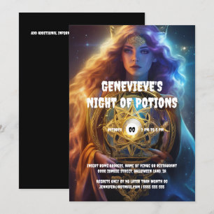 Halloween Keltische heks fantasie waarzegger meisj Kaart