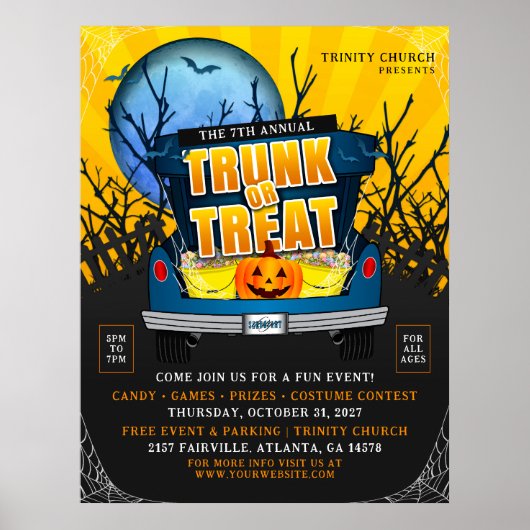 Halloween Kerk Trunk of Treat Event Poster (Voorkant)