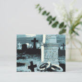 Halloween, kerkhof met graven Briefkaart (Staand voorkant)